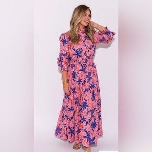 Gaudie & Co Floral Poplin Tier Maxi Dress
